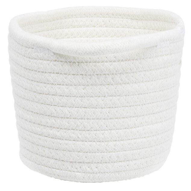 Panière ronde coton blanc