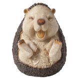 Figurine h&eacute;risson rieur assis