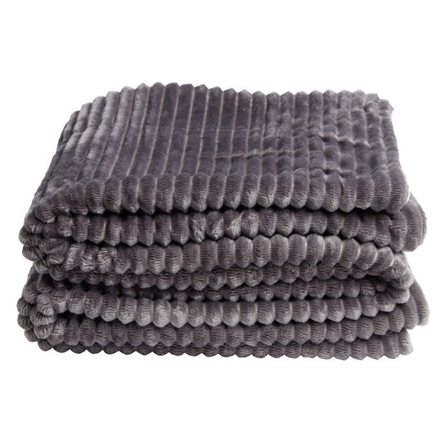 Plaid sherpa flanelle gris 130x160cm