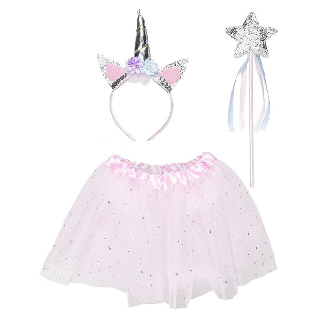 D&eacute;guisement fille licorne tutu rose et argent&eacute;