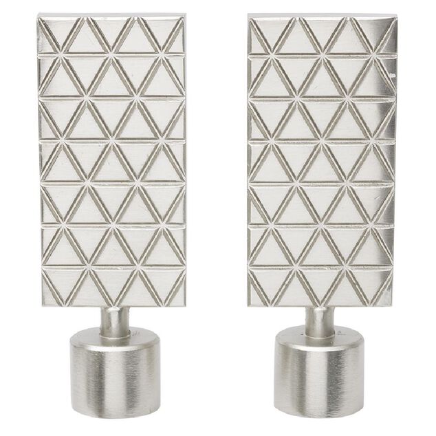 Embout tringle &agrave; rideau &Oslash;20mm gravure g&eacute;om&eacute;trique aluminium bross&eacute; x2