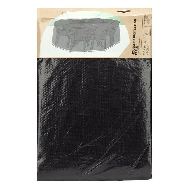 Housse de protection table de jardin noir 235x200xH105cm