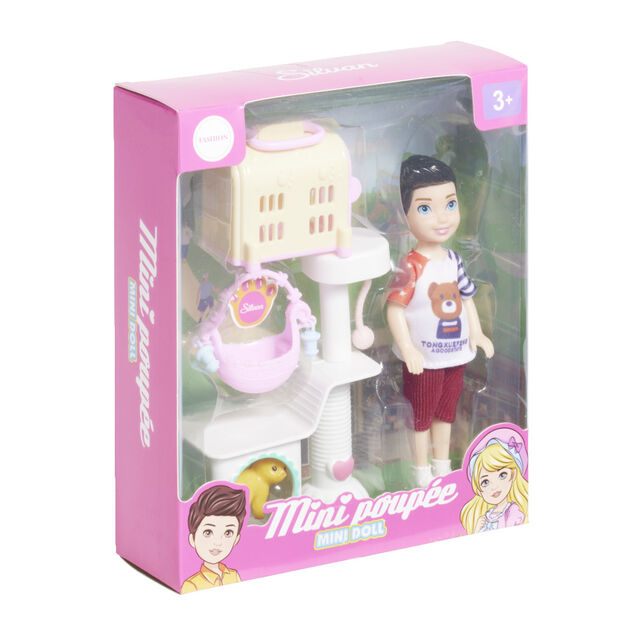 Mini poup&eacute;e avec accessoires - 3 mod&egrave;les