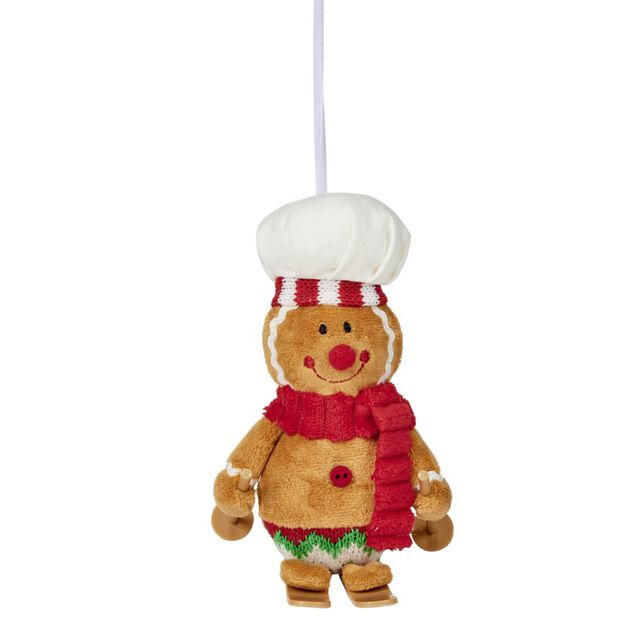 Bonhomme pain d'&eacute;pices de No&euml;l &agrave; suspendre H18cm (2 mod&egrave;les)