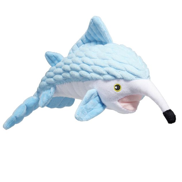 Jouet peluche pour chien espadon bleu 14x30cm