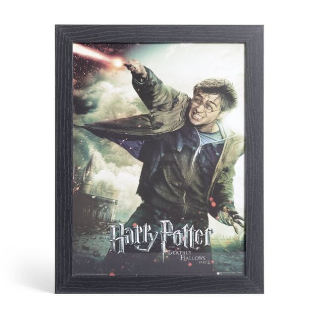 Affiche Harry Potter dans cadre bois noir 33,5x44,5xH1,5cm