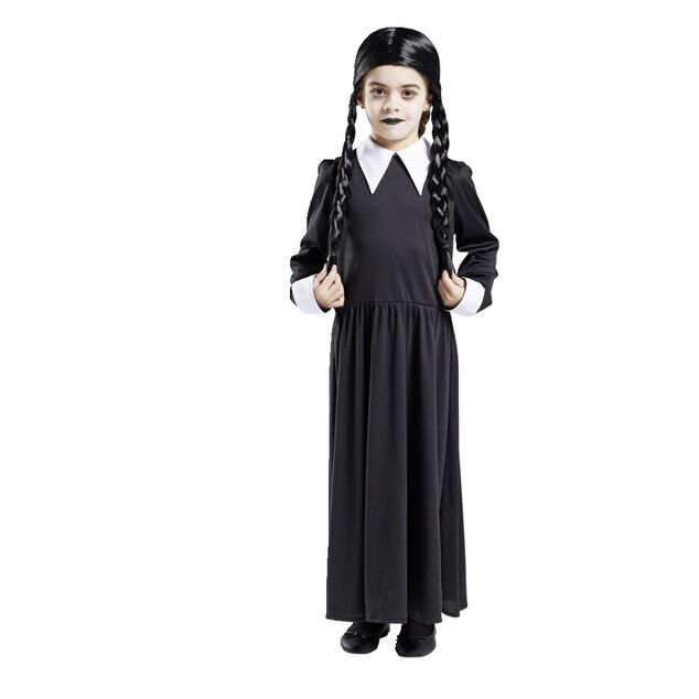 D&eacute;guisement enfant Mercredi Addams robe et col 7/10 ans
