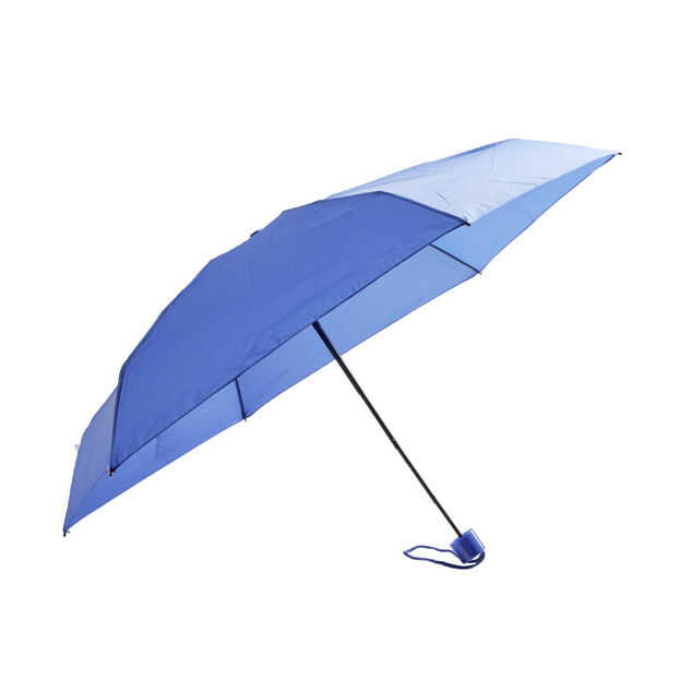 Parapluie pliable manuel de poche uni bleu L24cm