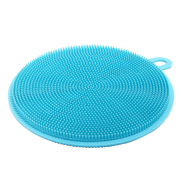 Lot de 2 &eacute;ponges silicone jaune et bleu 13x11,5cm