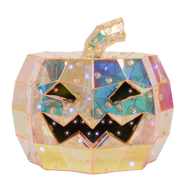 D&eacute;coration lumineuse Halloween LED USB t&ecirc;te de citrouille &Oslash;20xH17cm