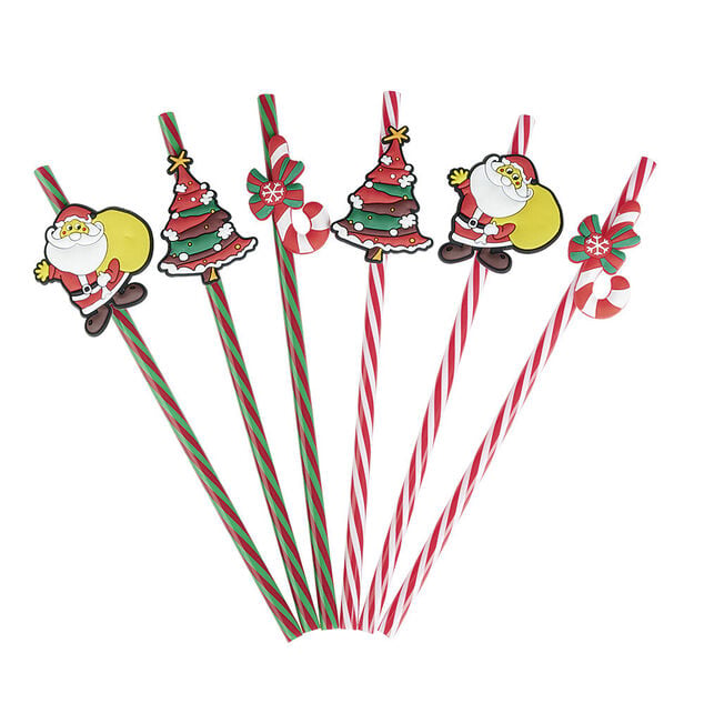 Paille r&eacute;utilisable No&euml;l x6