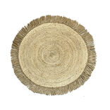 Tapis rond en jute avec franges naturel &Oslash;90 cm