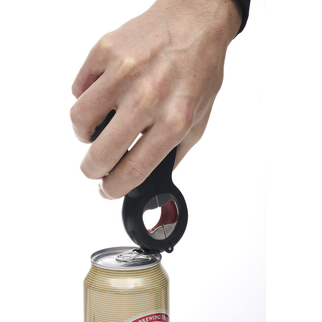 Pince multifonction 6en1 ouvre bouteille et bocal noir et rouge