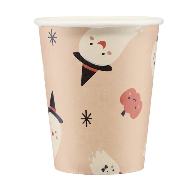 Gobelet carton x8 Halloween fant&ocirc;me mignon 250ml