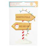 Décor fenêtre Noël électrostatique panneau direction Pôle Nord Ho Ho Ho