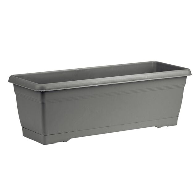 Jardini&egrave;re 10L plastique gris anthracite 52x19,5xH17,5cm