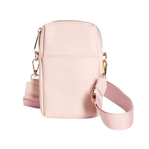 Sac bandoulière à téléphone simili uni 10xH16,5cm (6 modèles)