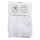 Coupon tissu coton &eacute;ponge 50x70cm blanc