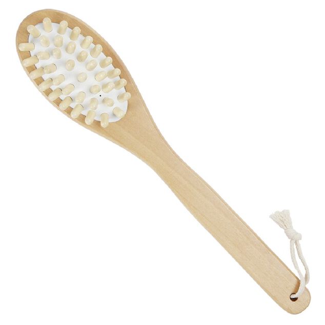 Brosse pour le corps double face bois et laine