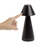 Lampe de table Conni USB tactile noire Ø9,5xH22,5cm