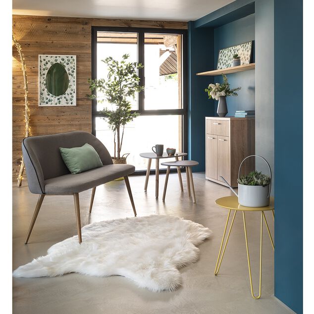 Tapis &agrave; poils longs Furcy blanc