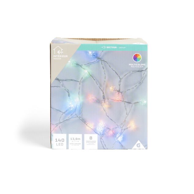 Guirlande lumineuse diamant 140LED multicolores 13,9m