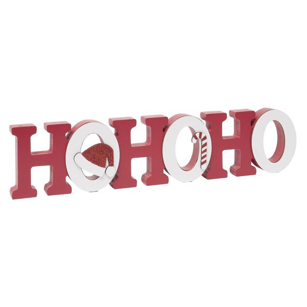 Mot d&eacute;coratif de No&euml;l "Ho Ho Ho" &agrave; poser L38cm