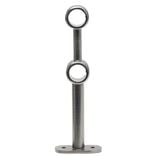 Support double extensible m&eacute;tal gris pour tringle &Oslash;2xL17,5/20cm