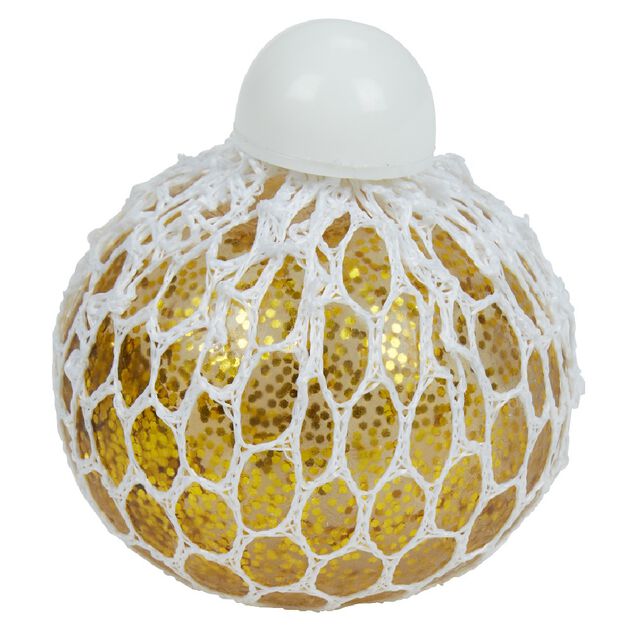 Boule anti-stress balle gluante en gel&eacute;e dans une maille