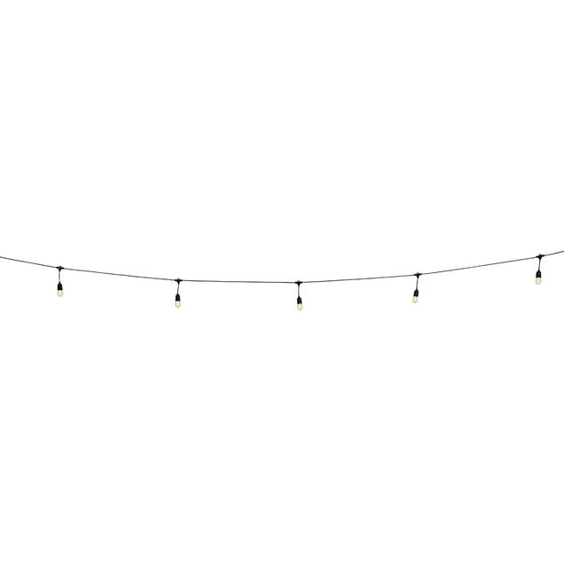 Guirlande solaire guinguette forme ampoule 15LED blanc chaud 12,6 m