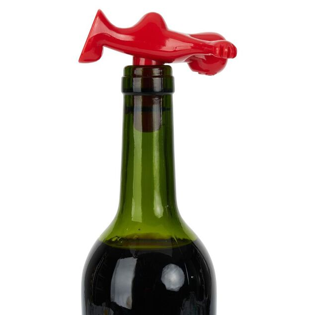 Bouchon de bouteille bonhomme rouge plastique