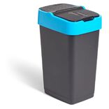 Poubelle de tri pour papier 35L plastique bleu et noir