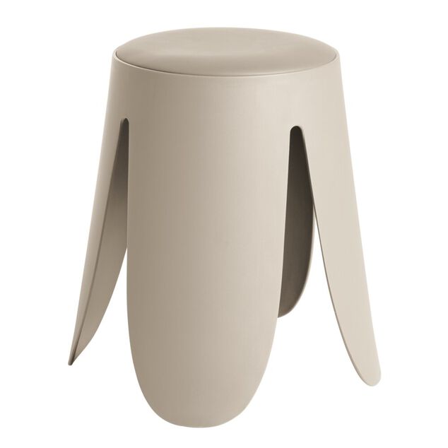 Tabouret rond Spiro pieds larges plastique beige &Oslash;33xH46cm