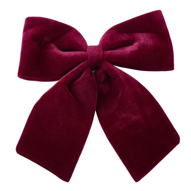 Noeud de No&euml;l velours bordeaux grand mod&egrave;le 40x40cm
