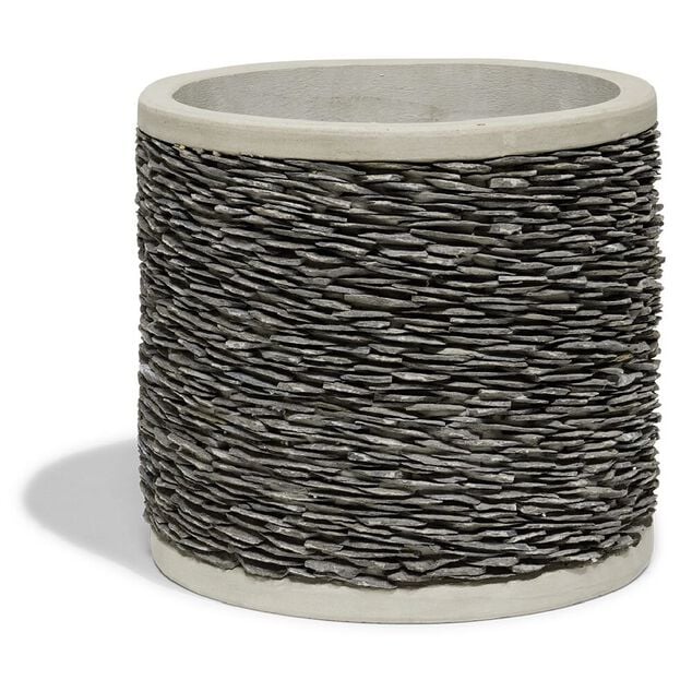 Pot ciment effet parement ardoise &Oslash;44cm