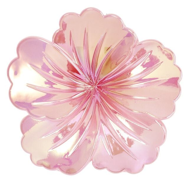 Pince cheveux fleur hibiscus plastique rose L8cm