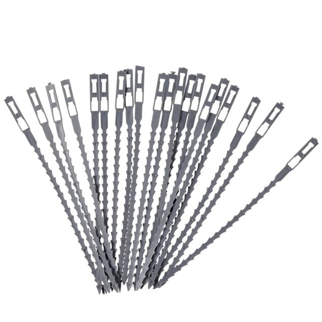 Lien crant&eacute; plastique gris L17 cm x20