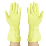 Paire de gant long en latex jaune Taille S