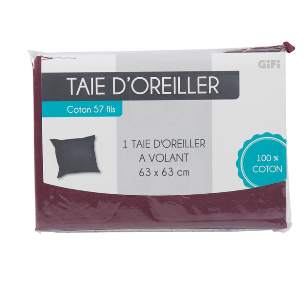Taie d'oreiller &agrave; volant violet 63x63 cm