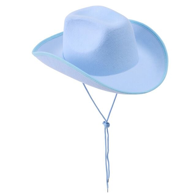 Chapeau de cow-boy feutrine 38x13xH30cm (2 mod&egrave;les bleu ou rose)