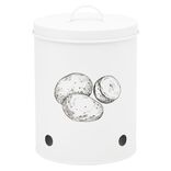 Boîte de conservation pour pommes de terre en métal blanc
