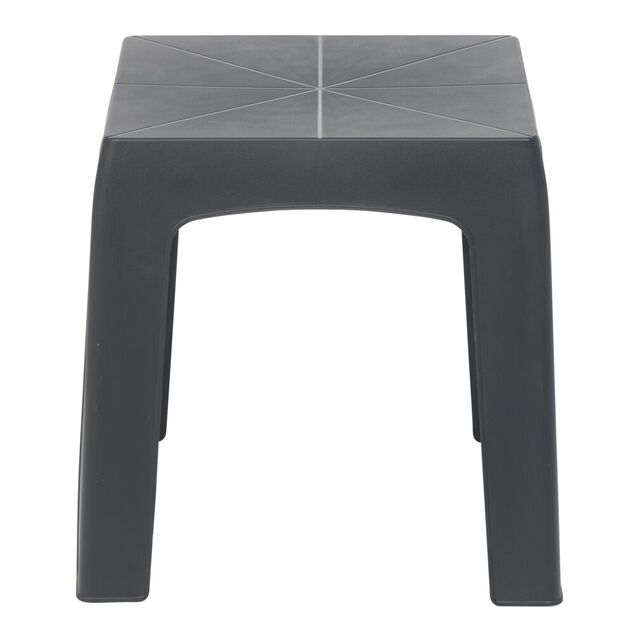 Table basse carr&eacute;e Linda plastique gris anthracite 42x42x42cm