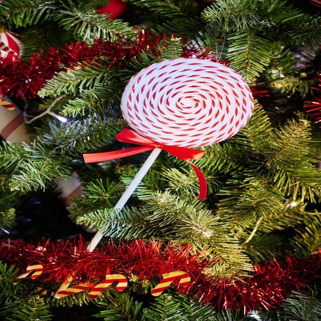 Sucette de No&euml;l &agrave; planter rouge &Oslash;14xH40cm
