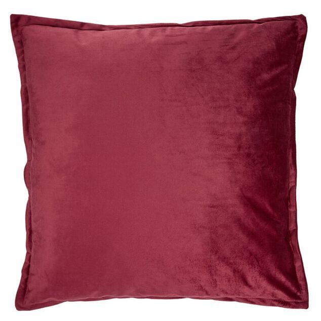 Coussin carr&eacute; velours contour &agrave; volant 60x60cm (3 mod&egrave;les)