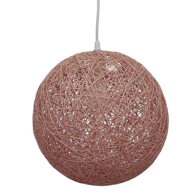 Suspension boule papier filaire rose &Oslash;30cm