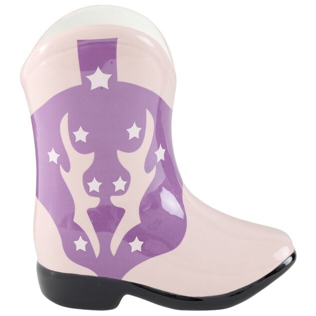 Vase forme chaussure de cowboy dolomite L16X8XH18 cm (2 mod&egrave;les violet ou rouge)