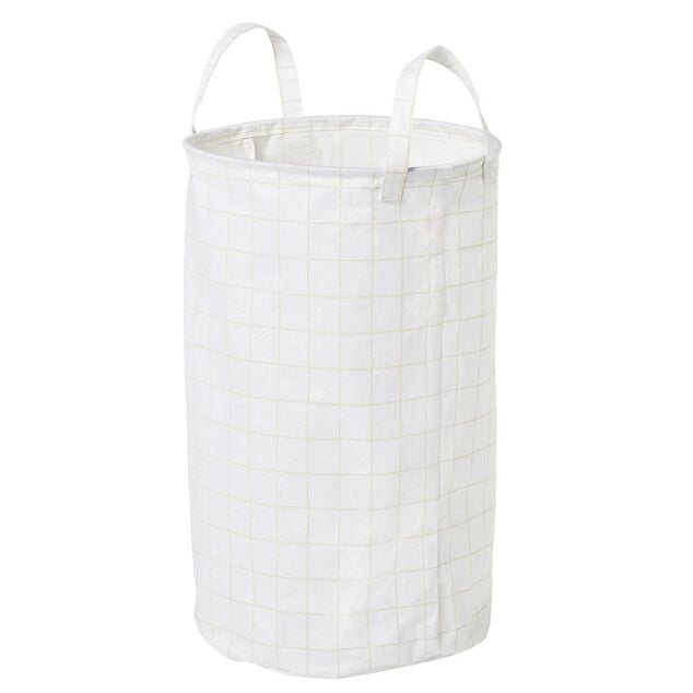 Panier à linge 60L tissu blanc