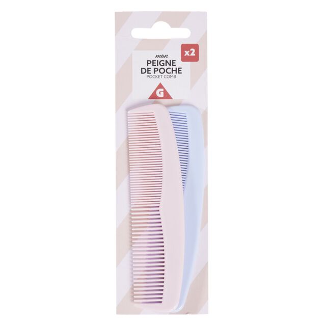 Peigne de poche x2 plastique noir