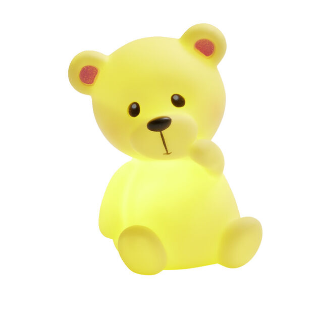 Veilleuse &agrave; LED ourson/lune/&eacute;toile H12,5cm-3 mod&egrave;les