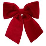 Noeud de Noël XL velours rouge à suspendre H. 40cm